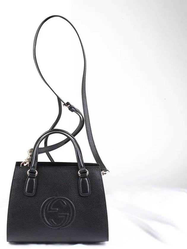 Women s Soho Top Handle Tote Bag Small Black 607722 - GUCCI - BALAAN 3