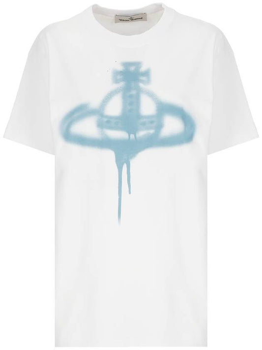 Spray ORB Classic Short Sleeve T-Shirt White - VIVIENNE WESTWOOD - BALAAN 1