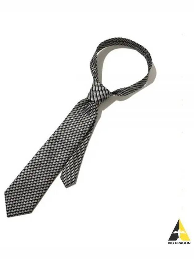 Pattern Silk Tie Black - TOM FORD - BALAAN 2