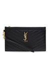 Cassandre Matelasse Large Zipped Clutch Bag Black - SAINT LAURENT - BALAAN 2