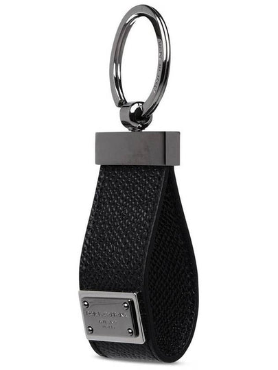 Dolce & Gabbana Black Leather Dauphine Keyring - DOLCE&GABBANA - BALAAN 2