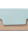 Saffiano Color Block Tri-Fold Half Wallet Blue - MARNI - BALAAN 8