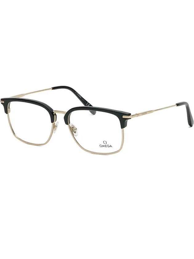 Glasses frame OM5026 001 classic low gold rim half horn rim - OMEGA - BALAAN 7