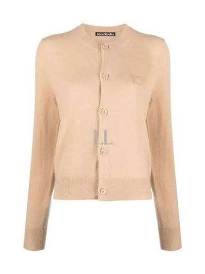 Face Patch Crop Cardigan Biscuit Beige - ACNE STUDIOS - BALAAN 2