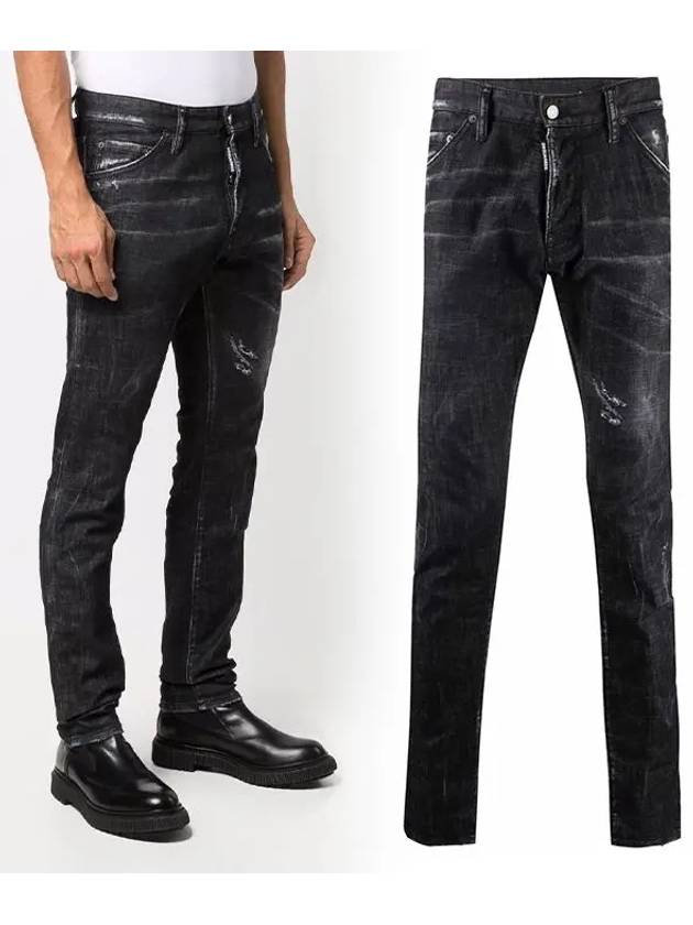 Men's Washed Jeans Black - DSQUARED2 - BALAAN.