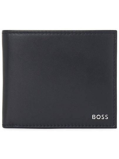 Logo Leather Bifold Half Wallet Black - HUGO BOSS - BALAAN 2