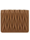 Matelasse Leather Half Wallet Caramel - MIU MIU - BALAAN 4