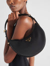 Arque Re-Nylon Leather Shoulder Bag Black - PRADA - BALAAN 7