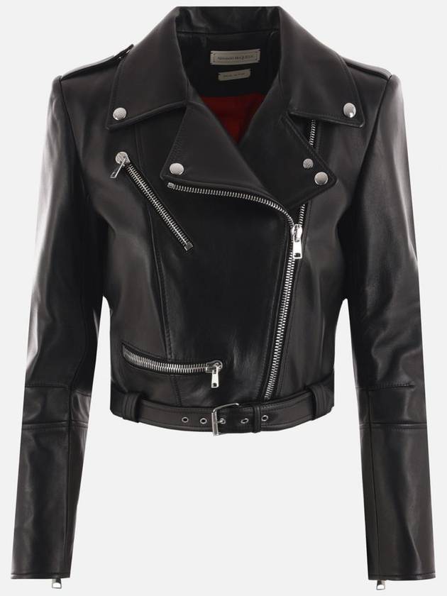 leather jacket black - ALEXANDER MCQUEEN - BALAAN 2