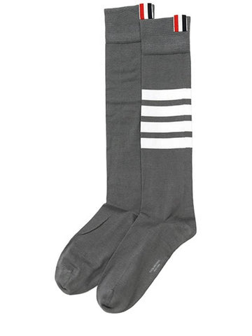 24FW Medium Gray Diagonal Long Socks FAS026B 01690 035 - THOM BROWNE - BALAAN 1