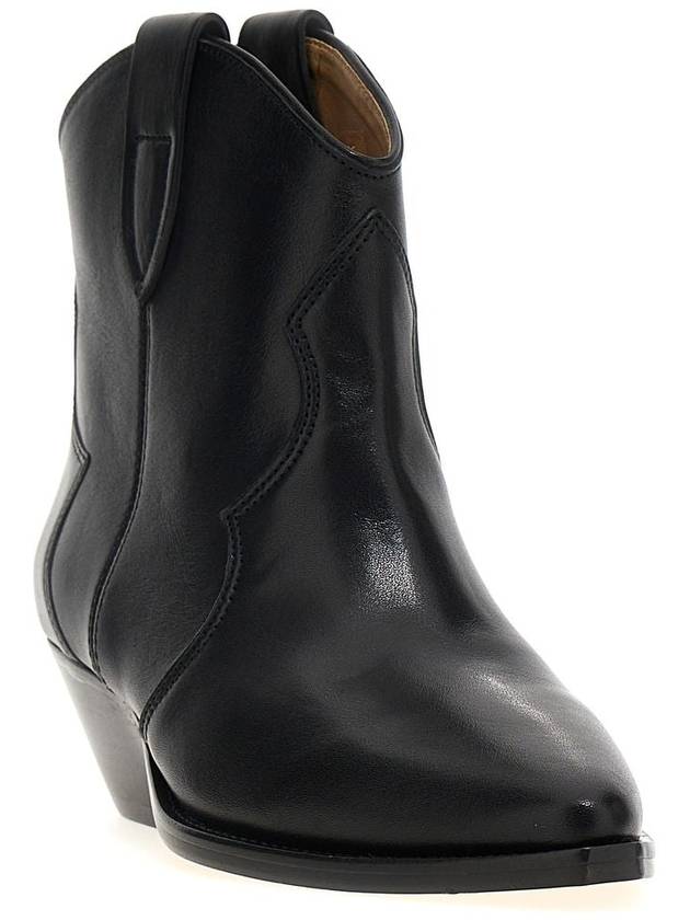 Women's Dewina Leather Middle Boots Black - ISABEL MARANT - BALAAN 3