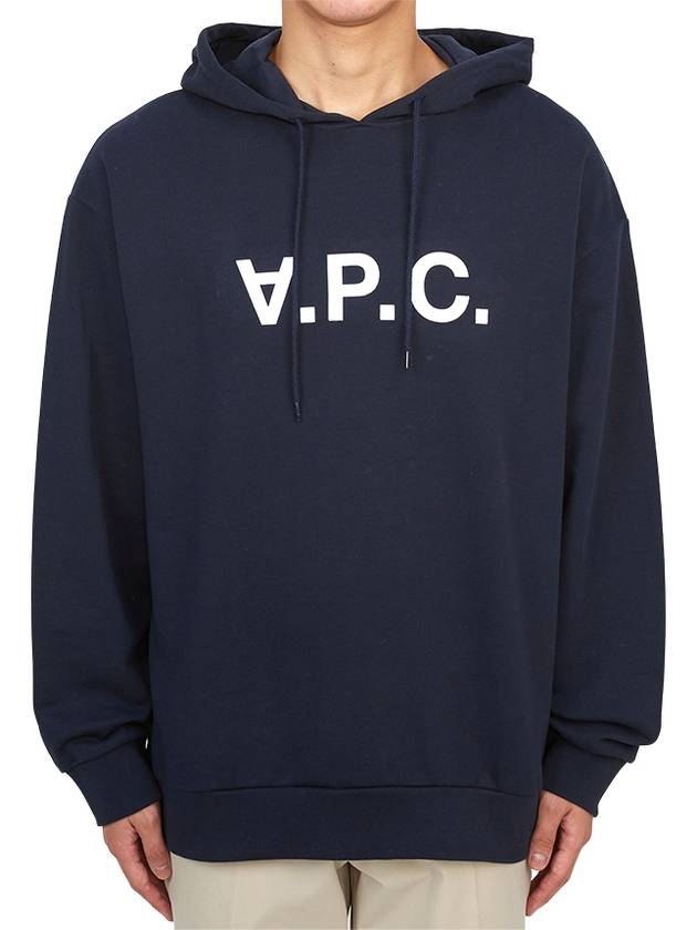 Milo Logo Cotton Hoodie Blue - A.P.C. - BALAAN 2