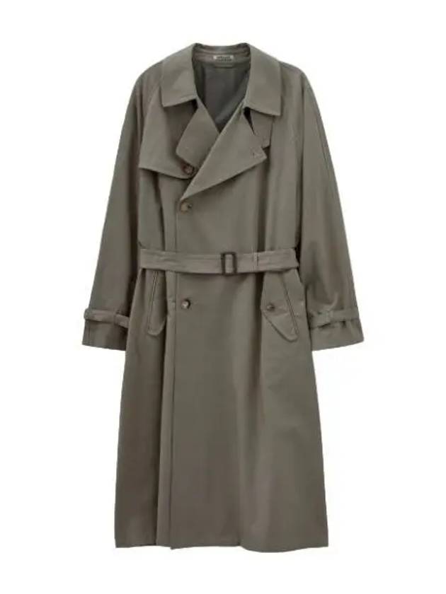 Washed Chambray Trench Coat Gray - AURALEE - BALAAN 1