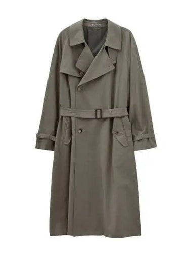 Washed Chambray Trench Coat Gray - AURALEE - BALAAN 1