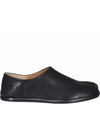 Tabi Babouche Leather Slippers Black - MAISON MARGIELA - BALAAN 1