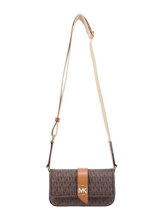 Greenwich Extra Small Logo Leather Shoulder Bag Brown - MICHAEL KORS - BALAAN 1