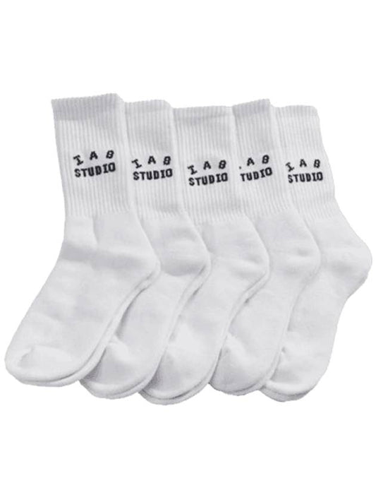 Socks 5 Pack Set White - IAB STUDIO - BALAAN 1