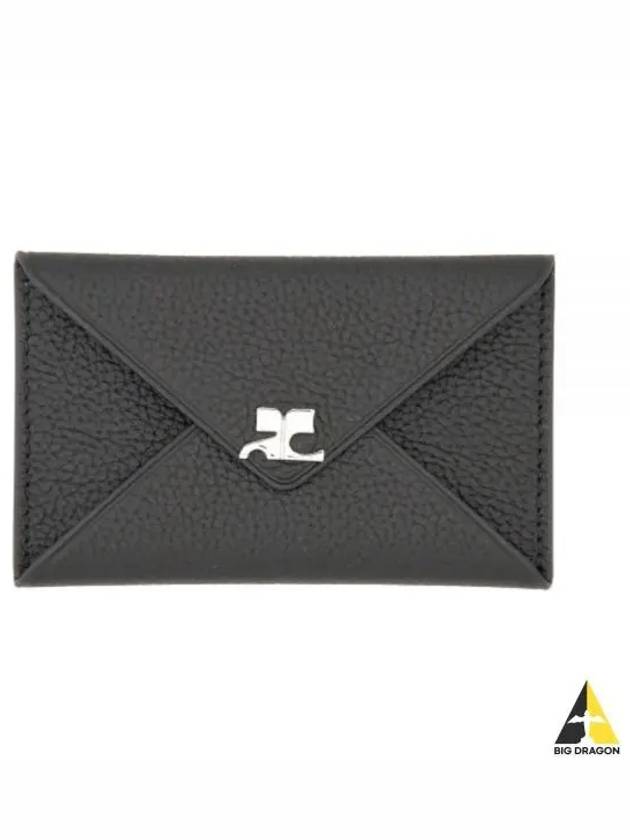 Logo Envelope Leather Card Holder Black - COURREGES - BALAAN 2