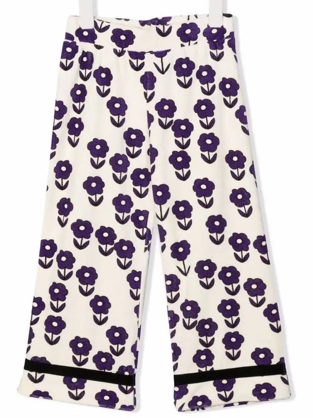 Kids Flower Pattern Velor Pants 2213012 711 - MINI RODINI - BALAAN 2