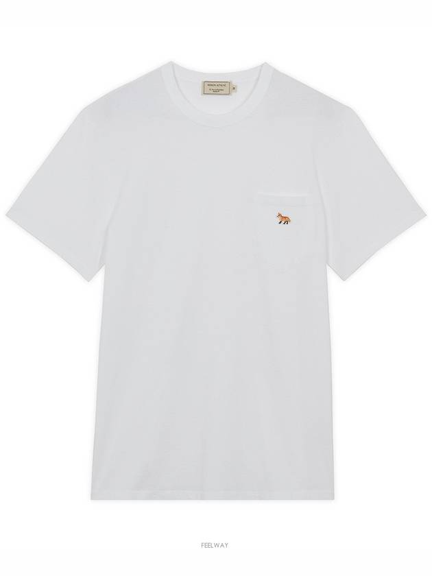 Baby Fox Patch Pocket Short Sleeve T-Shirt White - MAISON KITSUNE - BALAAN 2