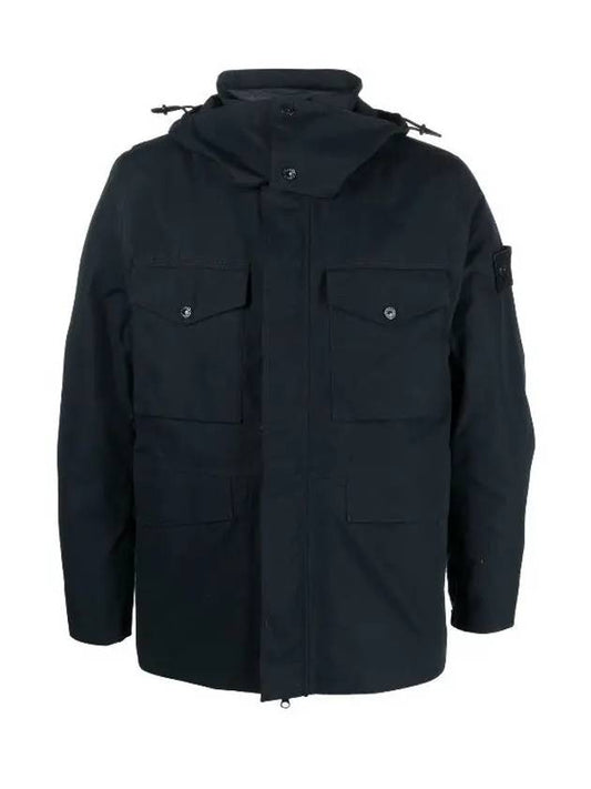 Men's Wappen Patch Ghost Piece Zip-up Jacket Black - STONE ISLAND - BALAAN 2