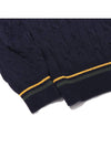 OGAF Wool Cola Cable Knit Top Navy - OGARP - BALAAN 5