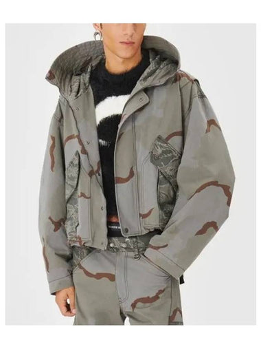 M REGENERATED CAMO BOMBER JACKET DARK GRAY - MARINE SERRE - BALAAN 1