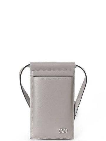 V Logo Phone Cross Bag Grey - VALENTINO - BALAAN 1