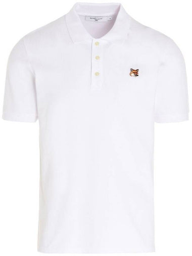 Fox Head Patch Classic Polo Shirt White - MAISON KITSUNE - BALAAN 1