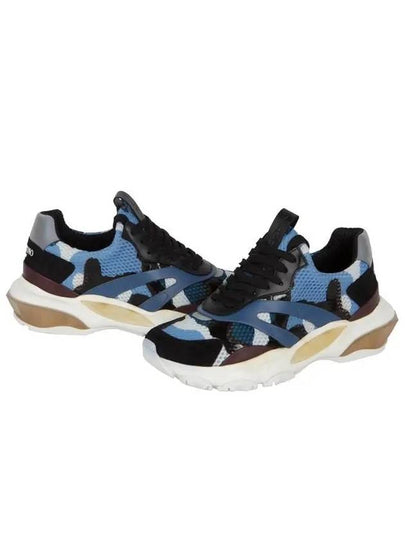 Bounce Camo Low Top Sneakers Blue - VALENTINO - BALAAN 2