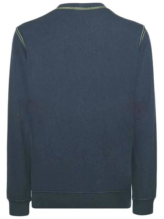 Logo Print Crew Neck Cotton Sweatshirt Blue - STONE ISLAND - BALAAN 4