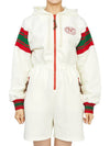 Interlocking G Logo Jersey Zipped Jumpsuit Ivory - GUCCI - BALAAN 2