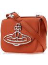 Linda Logo Plaque Saffiano Leather Cross Bag Orange - VIVIENNE WESTWOOD - BALAAN 3