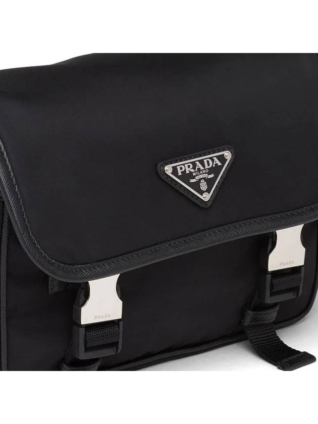 Triangle Logo Re-Nylon Saffiano Leather Cross Bag Black - PRADA - BALAAN 5