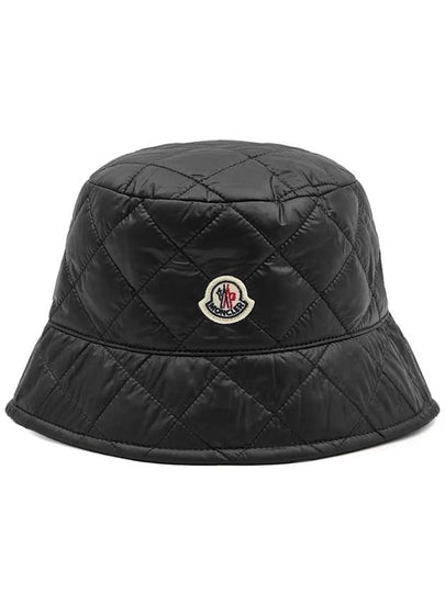 Logo Patch Quilted Bucket Hat Black - MONCLER - BALAAN 2