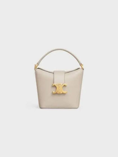 Triomphe Smooth Calfskin Mini Bucket Bag Light Stone - CELINE - BALAAN 2