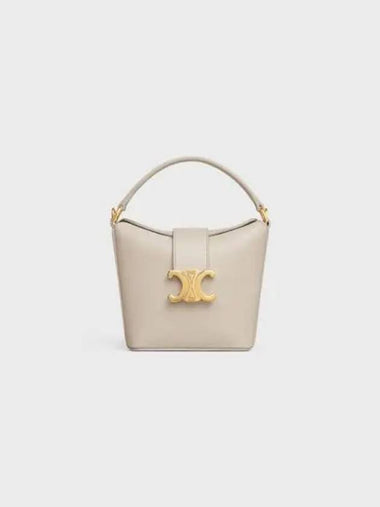 Triomphe Smooth Calfskin Mini Bucket Bag Light Stone - CELINE - BALAAN 1