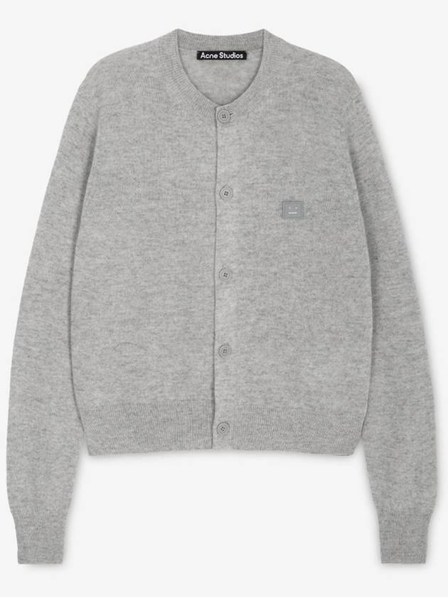 Face Patch Crop Cardigan Light Grey Melange - ACNE STUDIOS - BALAAN 2