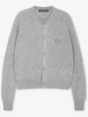 Face Patch Crop Cardigan Light Grey Melange - ACNE STUDIOS - BALAAN 3