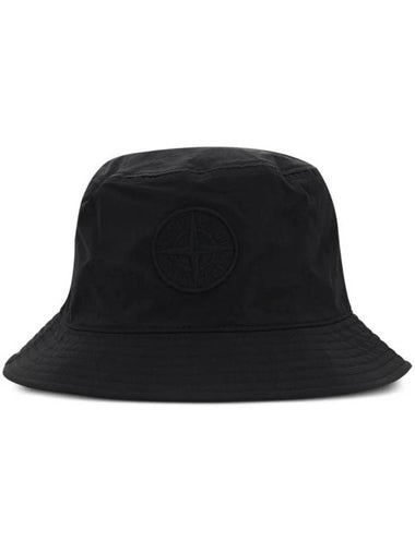 Logo Patch Nylon Bucket Hat Black - STONE ISLAND - BALAAN 1