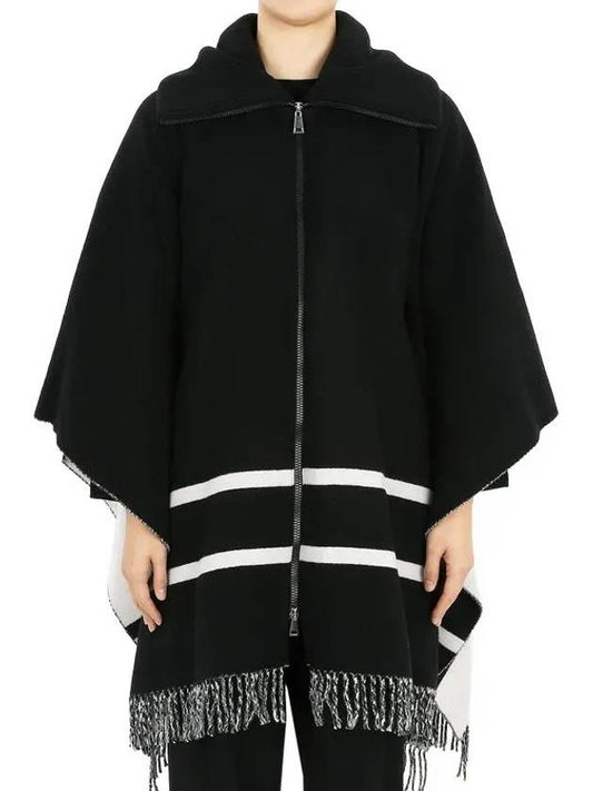 23 F W Women's Logo Wool ZipUp Cape Black 3G00004 0U226 999 - MONCLER - BALAAN 2