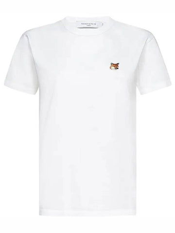 Fox Head Patch Short Sleeve T-Shirt White - MAISON KITSUNE - BALAAN 1