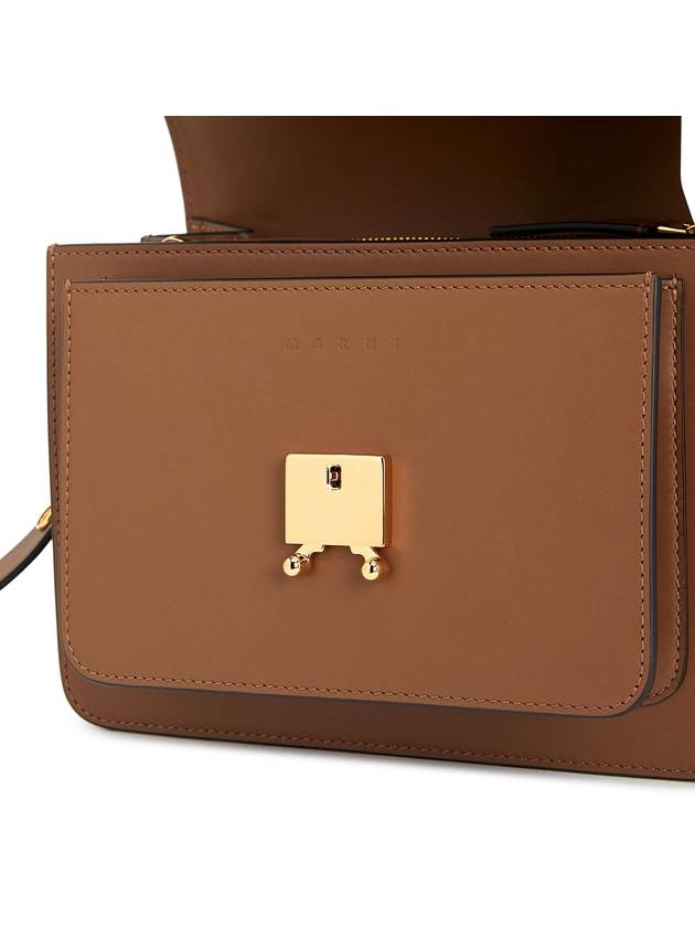 Trunk Medium Calfskin Shoulder Bag Brown - MARNI - BALAAN 9