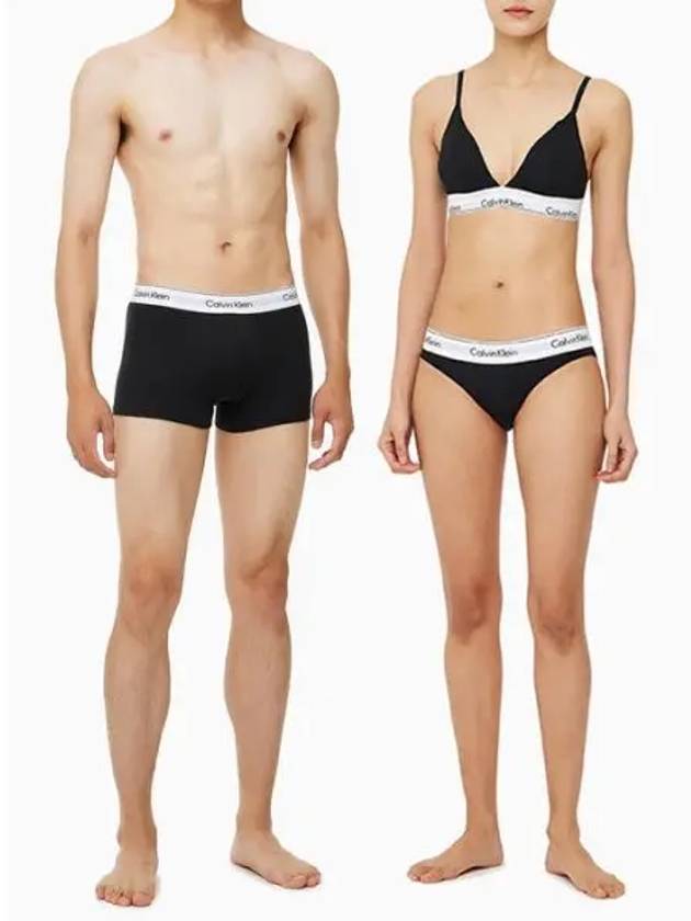 Underwear Modern Cotton Triangle Trunks 2 Pack Set Black - CALVIN KLEIN - BALAAN 1