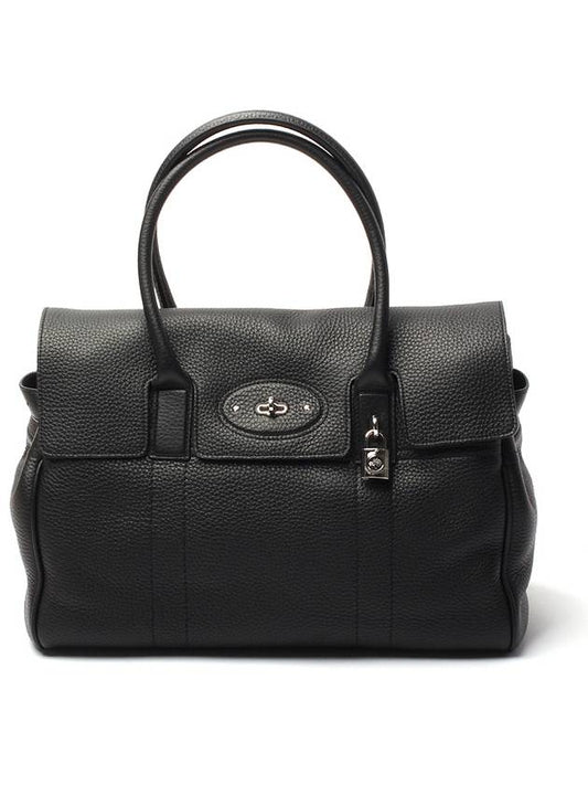 Bayswater Heavy Grain Shoulder Bag Black - MULBERRY - BALAAN 2