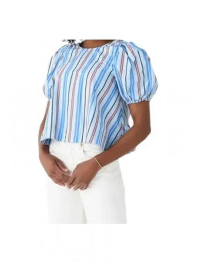 Striped Print Organic Cotton Blouse - GANNI - BALAAN 2