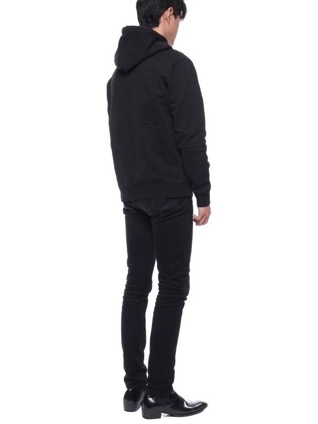 Lens Wappen Diagonal Fleece Hoodie Black - CP COMPANY - BALAAN 7