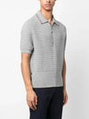 Textured Stitch Cotton Short Sleeve Polo Shirt Grey - THOM BROWNE - BALAAN 5