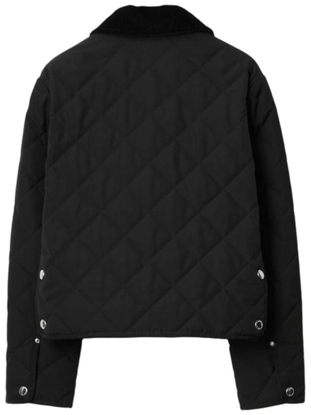 Striped point cropped quilted jacket black - BURBERRY - BALAAN 3