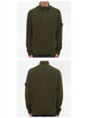 Wappen Wool Blending Half Zip Up Knit Top Olive - STONE ISLAND - BALAAN 5